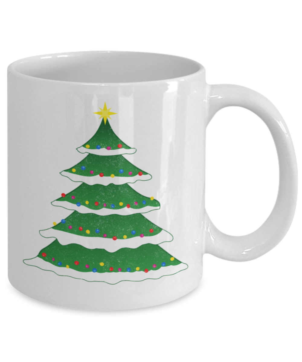 Christmas gift ideas, Christmas Tree Lit - Funny White Porcelain Coffee Mug Cute Ceramic Cup 11 oz