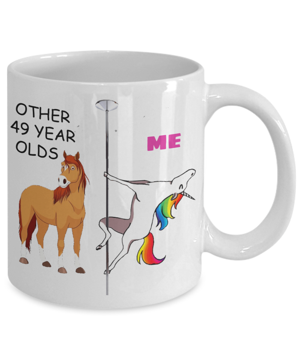 49th Birthday Gift for Women - Other 49 Year Olds Me Unicorn Coffee Mug - Funny White Porcelain Coffee 11 oz for Grandma, Mom, Sister, Best Friend, Women, Her - Born In 1971