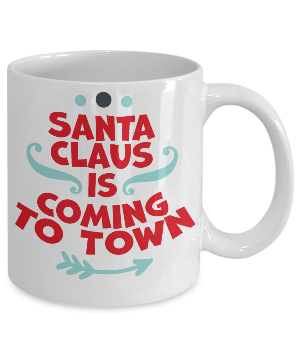 Knightmare before christmas mug - Santa Claus is Coming to Town - Funny Christmas Gift Mugs, Christmas Gifts for family Ceramic Cup White, Funny Mugs Gift Ideas 11 Oz