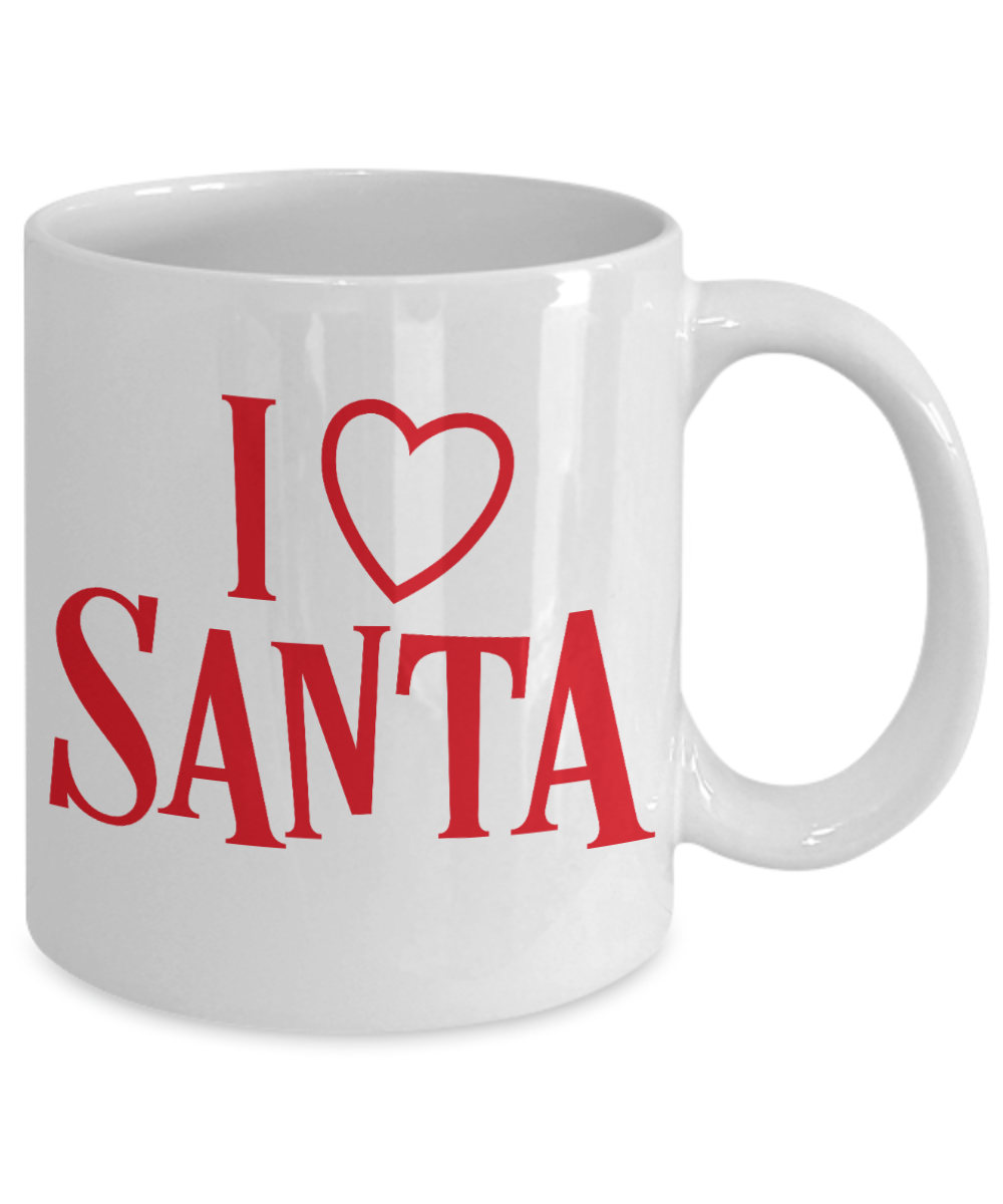 Knightmare before christmas mug - I Love Santa - Funny Christmas Gift Mugs, Christmas Gifts for family Ceramic Cup White, Funny Mugs Gift Ideas 11 Oz
