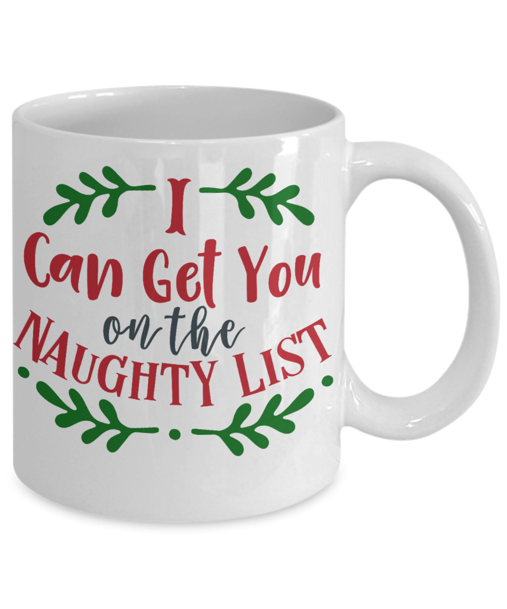 Knightmare before christmas mug - I Can Get You On The Naughty List - Funny Christmas Gift Mugs, Christmas Gifts for family Ceramic Cup White, Funny Mugs Gift Ideas 11 Oz