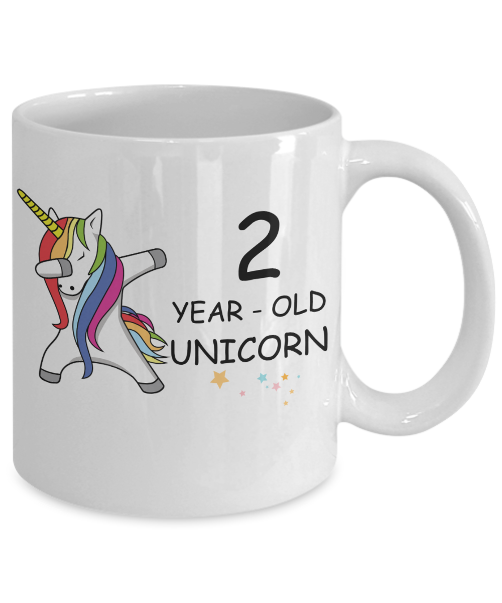 2nd Birthday Gift for Women - 2 Year Old Unicorn Dabbing Mug - Funny White Porcelain Coffee 11 oz for Grandma, Mom, Sister, Best Friend, Women, Her - Legends are Born In 2018