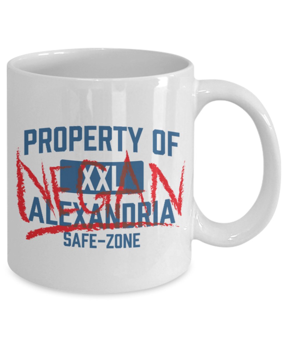 Plants vs zombies gift box mugs , Property of XXL Alexandra - White Coffee Mug Porcelain Tea Cup 11 oz - Great Gift