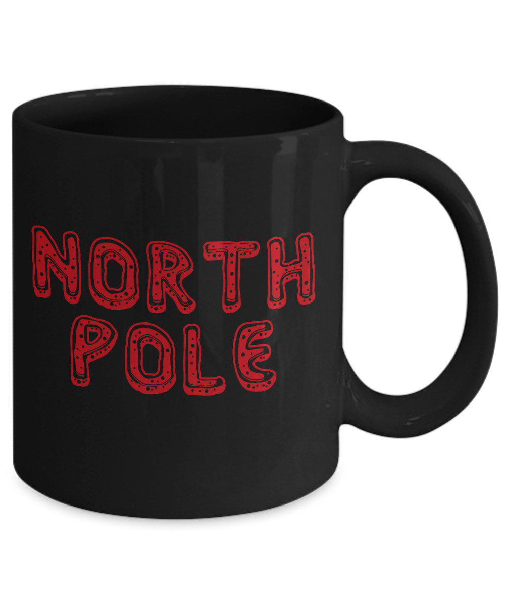 Knightmare before christmas mug - North Pole - Funny Christmas Gifts Mugs, Christmas Gifts for family Ceramic Cup Black, Funny Mugs Gift Ideas 11 Oz