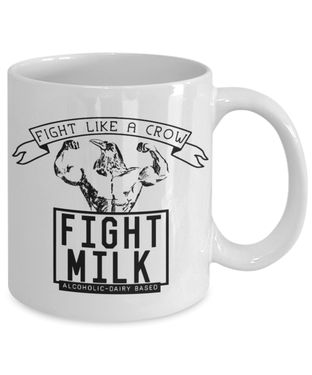 Pop culture lovers mugs , Fight Milk - White Coffee Mug Porcelain Tea Cup 11 oz - Great Gift