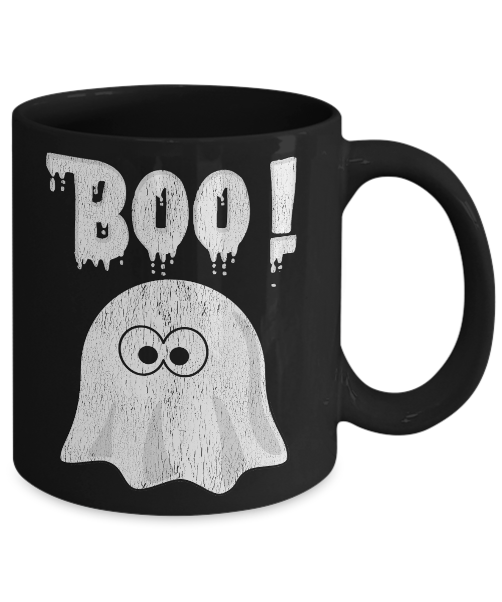 Halloween Coffee Mug, Boo-Black Porcelain Coffee Mug 11 Oz For Halloween
