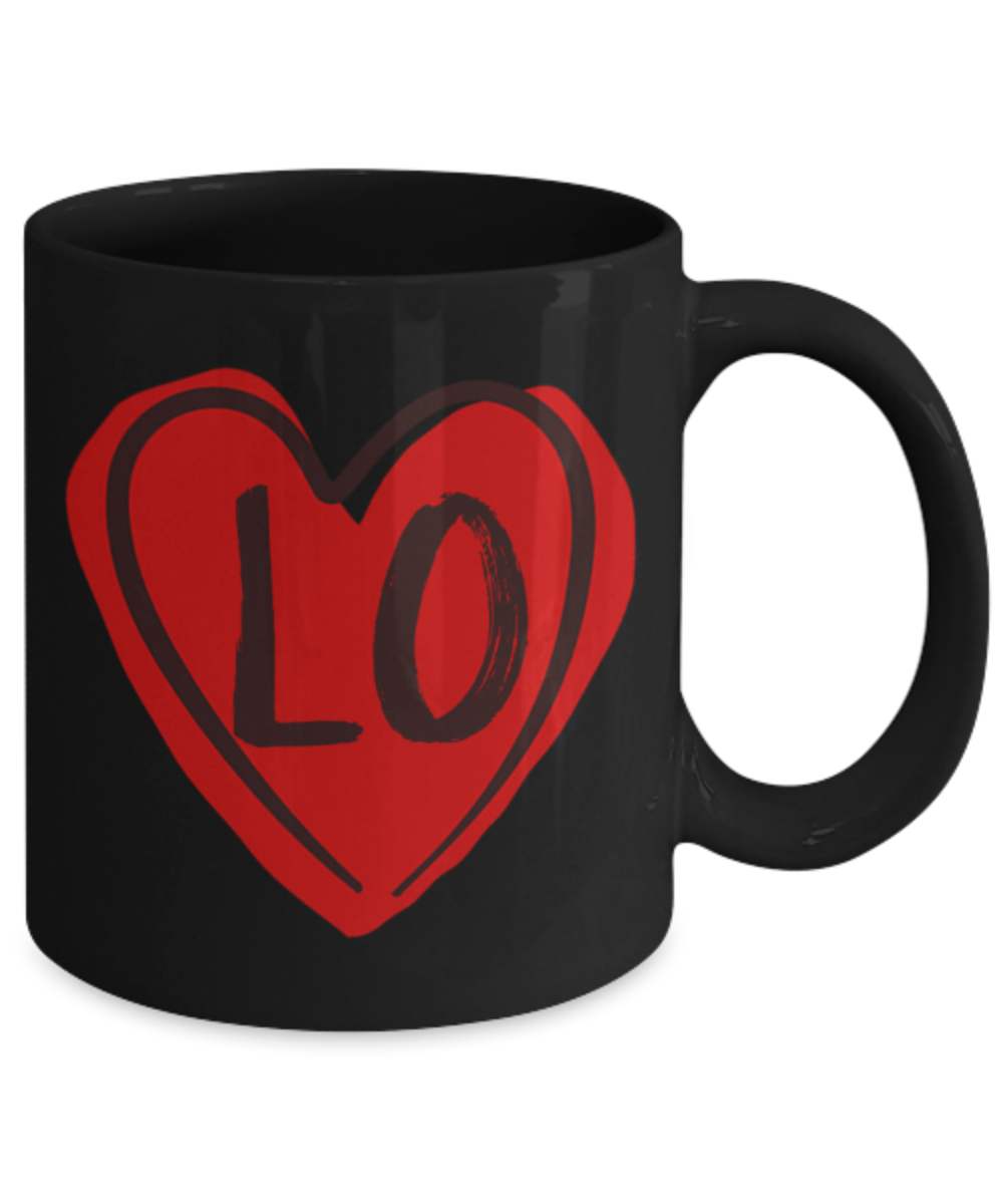 Aneversery gift - Love - Funny Black Porcelain Coffee Mug Cute Ceramic Cup 11 oz