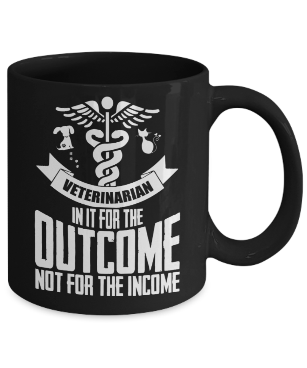 Gift gor animal lovers , Veterinarian - Black Coffee Mug Porcelain Tea Cup 11 oz - Great Gift
