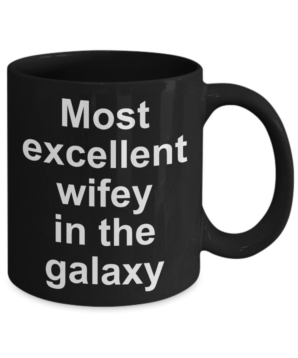 Yoda Best Wife Coffee mug,Most excellent wifey in the galaxy-Black Coffee Mug 11 oz