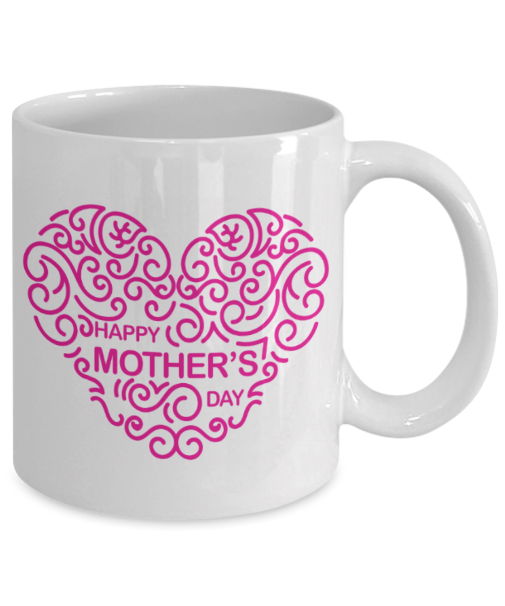 Mothere day gift - Happy mother's day - White Porcelain Coffee Mug Cute Ceramic Cup 11 oz