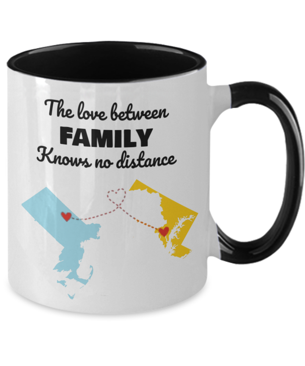 Massachusetts Maryland Two Tone 11oz Mug / Maryland Massachusetts Mug / Connected States Coffee Mug / Two State Mug / Summer Vacation Mug