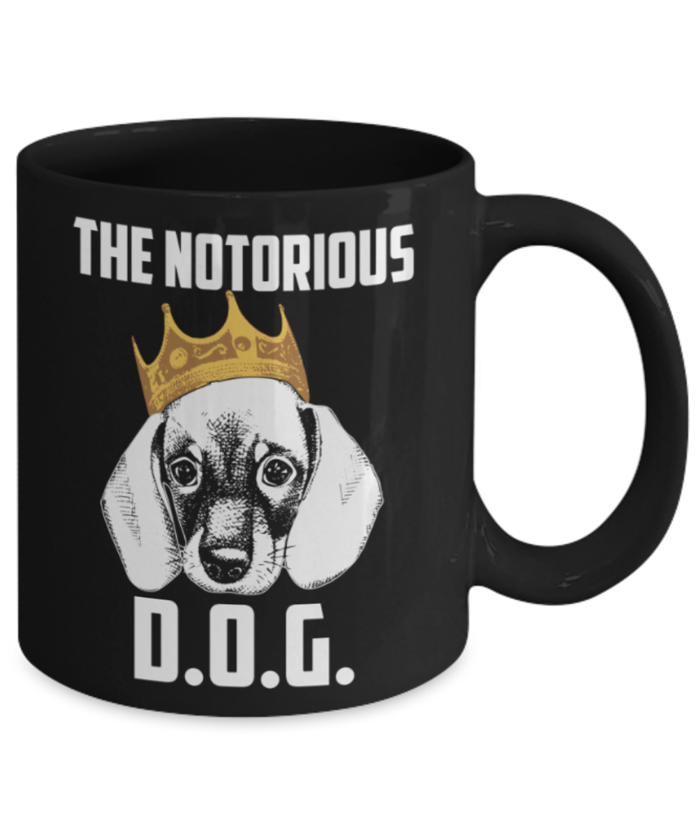 Dog Lovers Gifts , The notorious Dog - Black Coffee Mug Porcelain Tea Cup 11 oz - Great Gift
