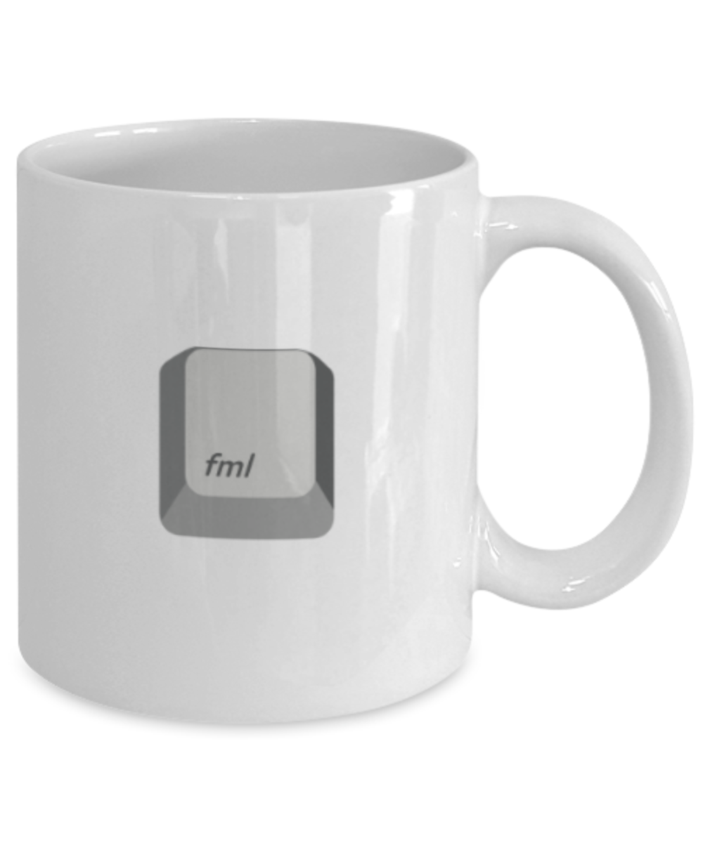 Fml - White Coffee Mug Porcelain Tea Cup 11 oz - Great Gift