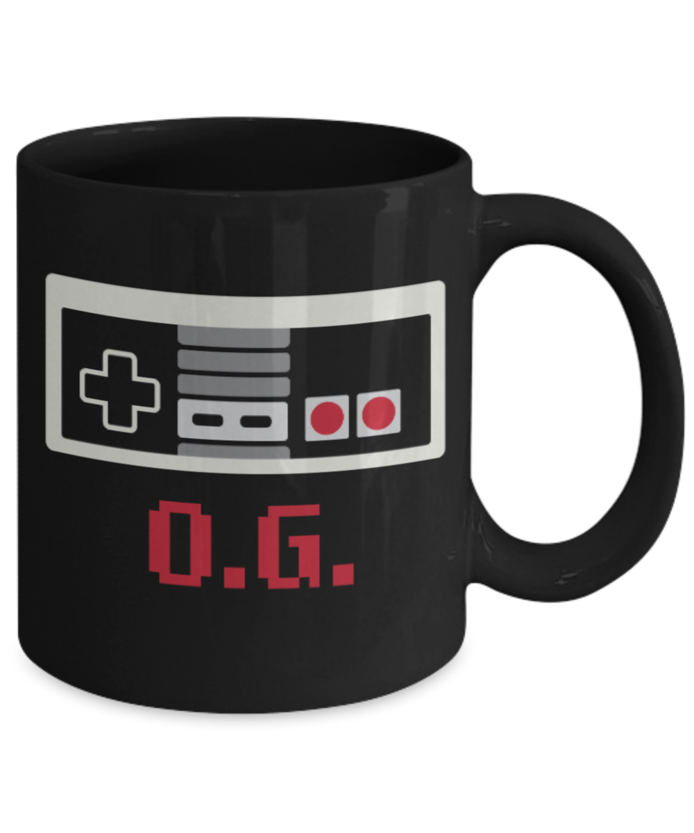 Games Lovers mugs, OG - Black Coffee Mug Porcelain Tea Cup 11 oz - Great Gift