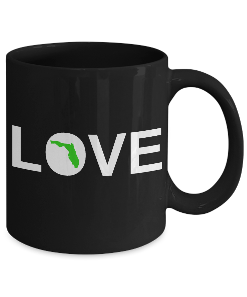 Florida State Love Personalized Gift Coffee mug, I Love Florida-Black Porcelain Coffee Mug 11 oz