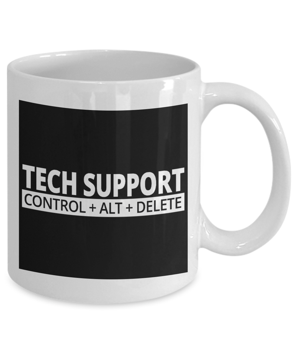 Computer Geek Gift Coffee mug, Tech Support Control+ Alt +Delete-White Porcelain Coffee Mug 11 oz for Software, Web, Developer, Programmer, Computer Engineer, App Developer