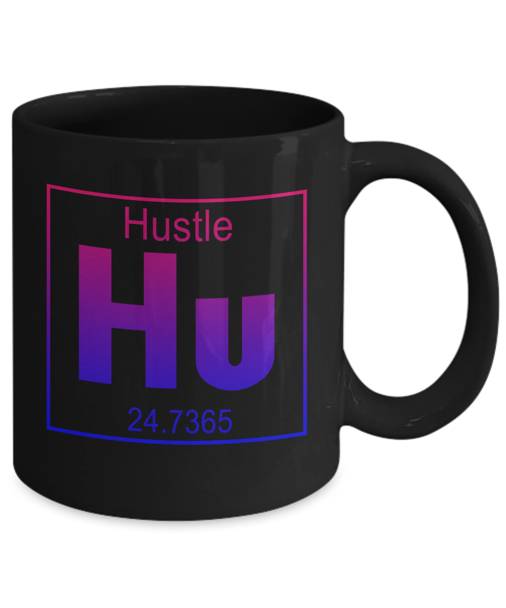 World's Best Boss Coffee Mug, Hustle -Black Porcelain Coffee Mug 11 oz For Businessman,Entrepreneur, Boss, CEO