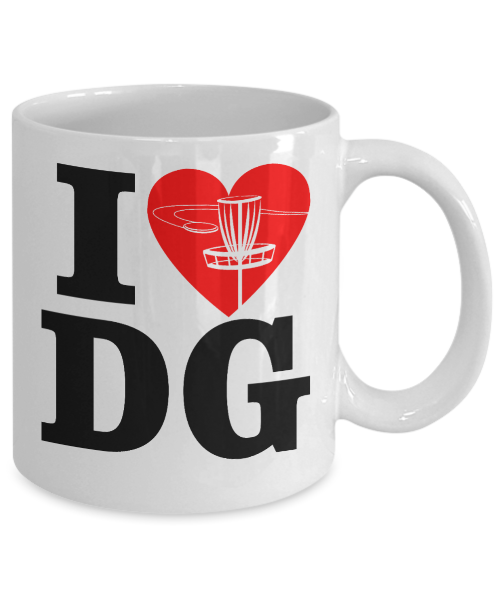 Personalized DG Love Gift Coffee Mug, I Love DG-White Porcelain Coffee Mug 11 oz