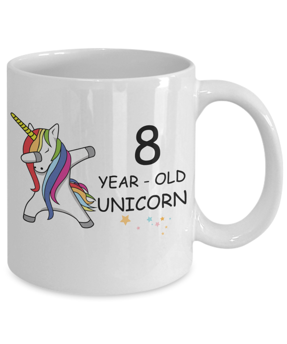 Unicorn Birthday gift 8th Birthday Gift for Women - 8 Year Old Unicorn Dabbing Mug - Funny White Porcelain Coffee 11 oz, 8th Anniversary Bday Gift for Grandma, Mom, Sister, Bestie - Legends are Born In 2012