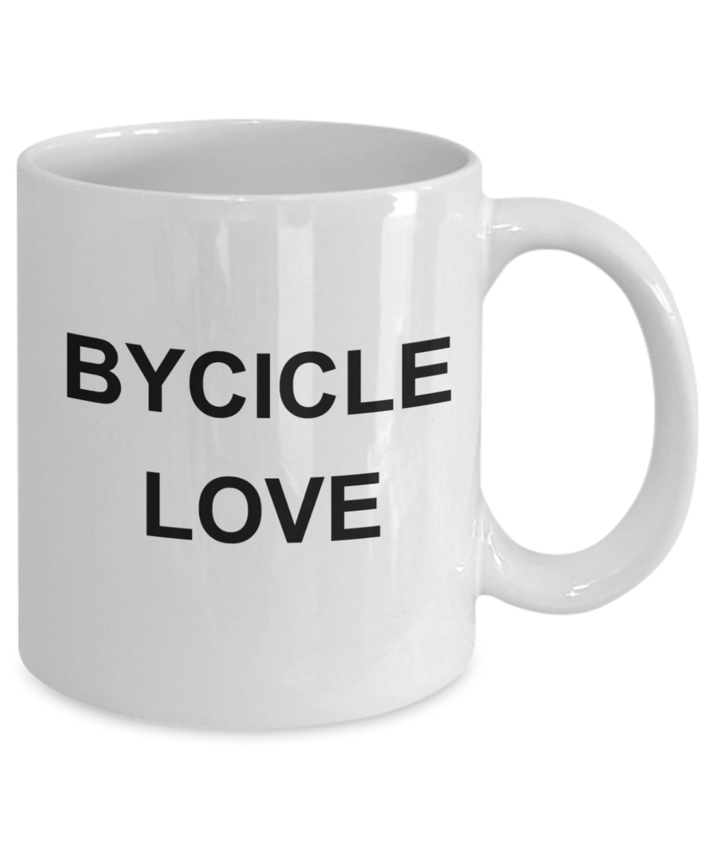 I wheelie like you, Bycicle Love - White Porcelain Coffee 11 oz
