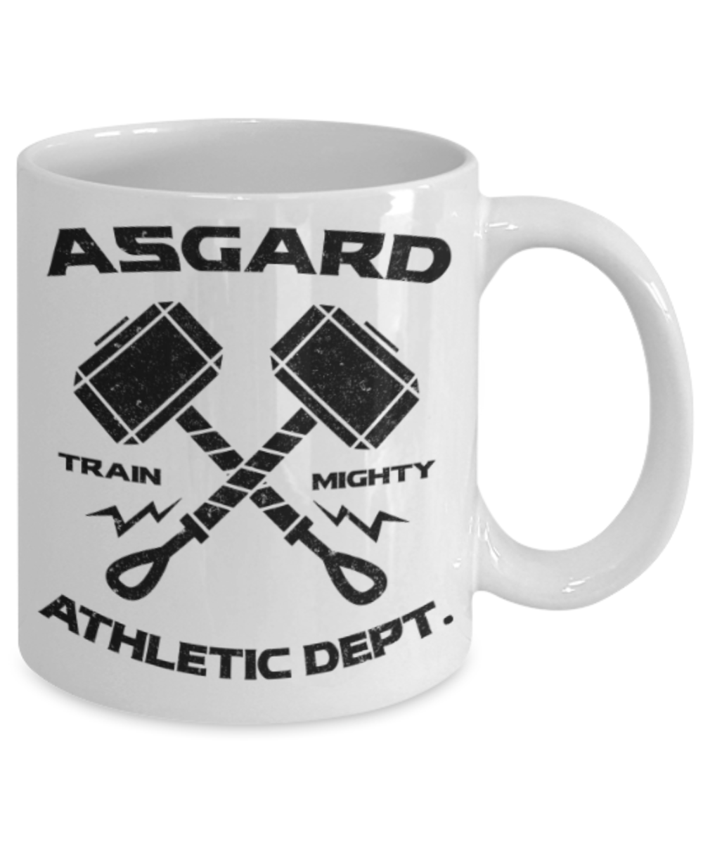 Asgard Athleitc Dept - White Coffee Mug Porcelain Tea Cup 11 oz - Great Gift