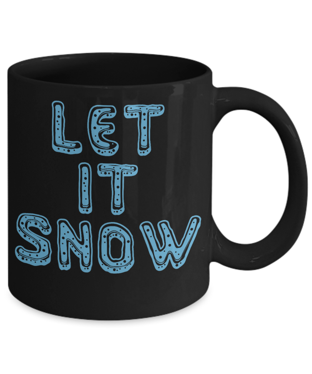 Knightmare before christmas mug - Let It Snow - Funny Christmas Gifts Mugs, Christmas Gifts for family Ceramic Cup Black, Funny Mugs Gift Ideas 11 Oz