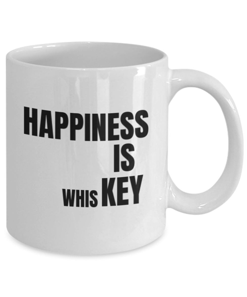 Shh theres wine in here, Happiness is Whiskey - White Porcelain Coffee 11 oz