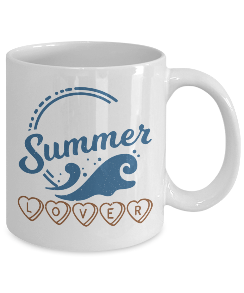 Summer Lovers Mugs, Summer Lover - Funny White Porcelain Coffee 11 oz