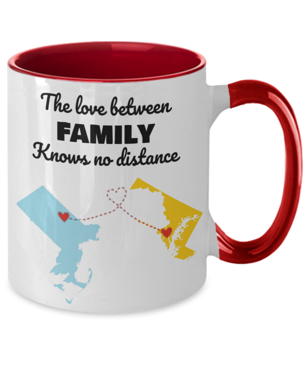 Massachusetts Maryland Two Tone 11oz Mug / Maryland Massachusetts Mug / Connected States Coffee Mug / Two State Mug / Summer Vacation Mug