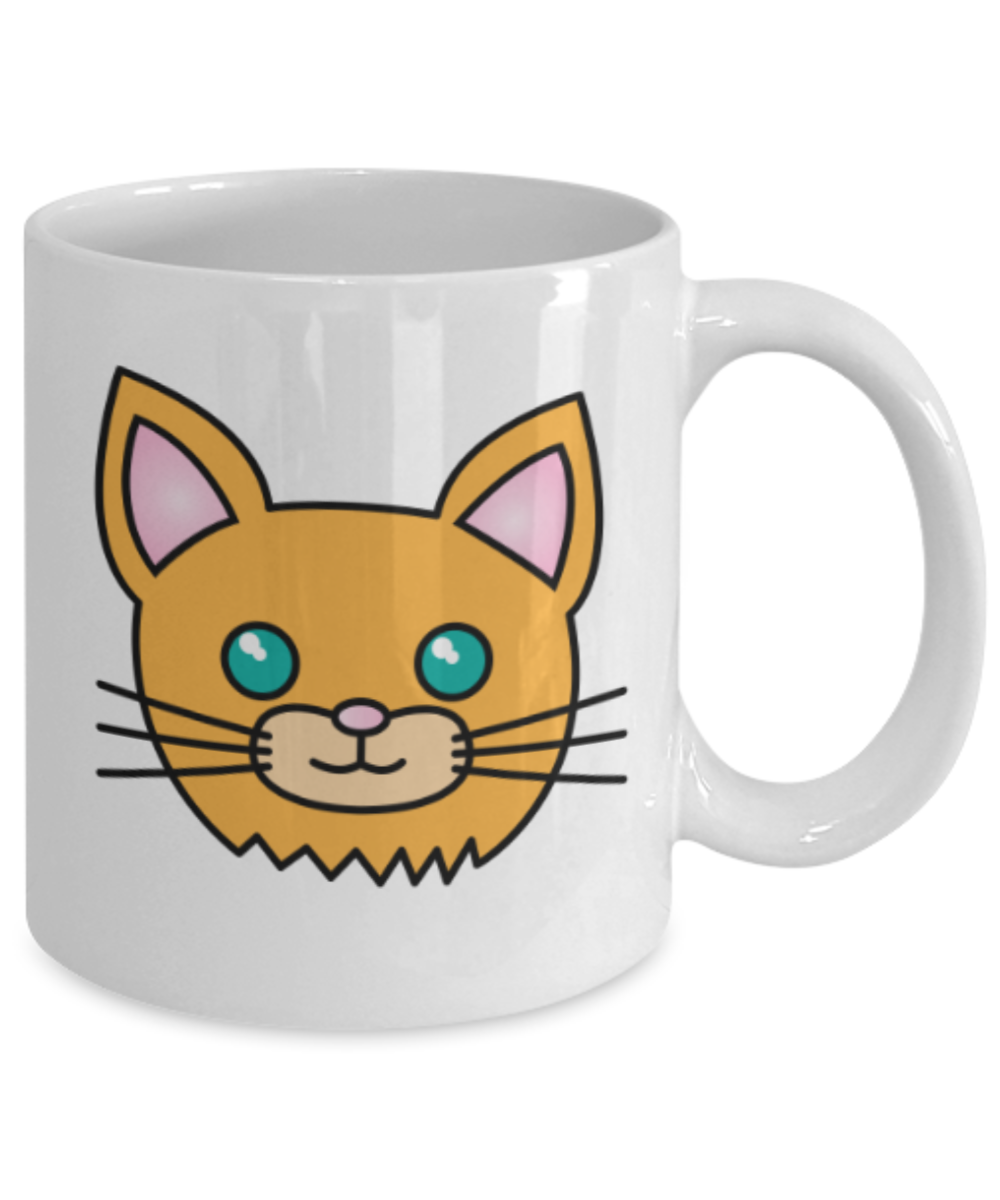 Gift gor cat lovers , Brown Cats - White Coffee Mug Porcelain Tea Cup 11 oz - Great Gift