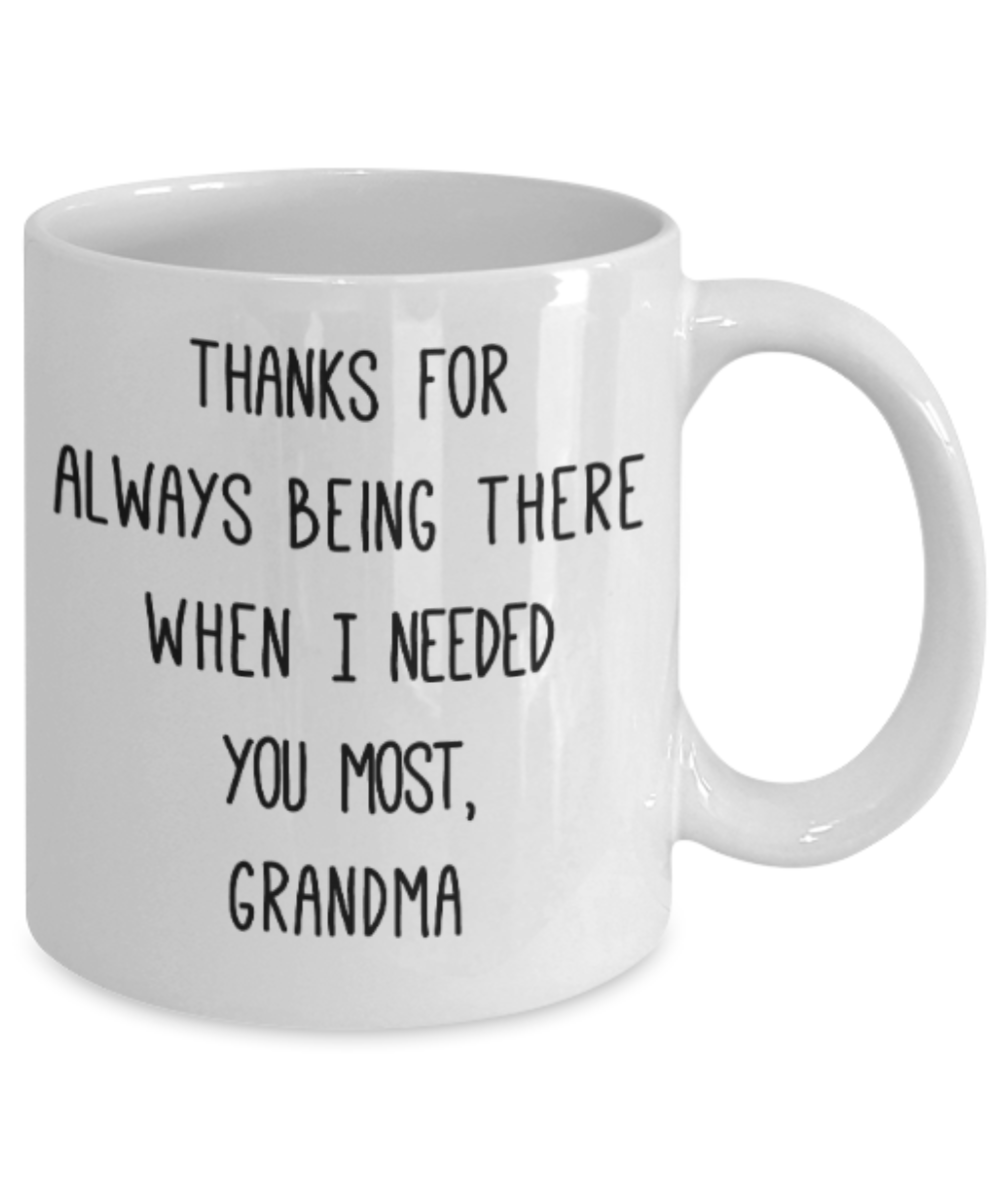My nonna's boo boo mug - Thanks for always being there when I needed you the most, Grandma - Funny White Porcelain Coffee Mug Cute Ceramic Cup 11 oz