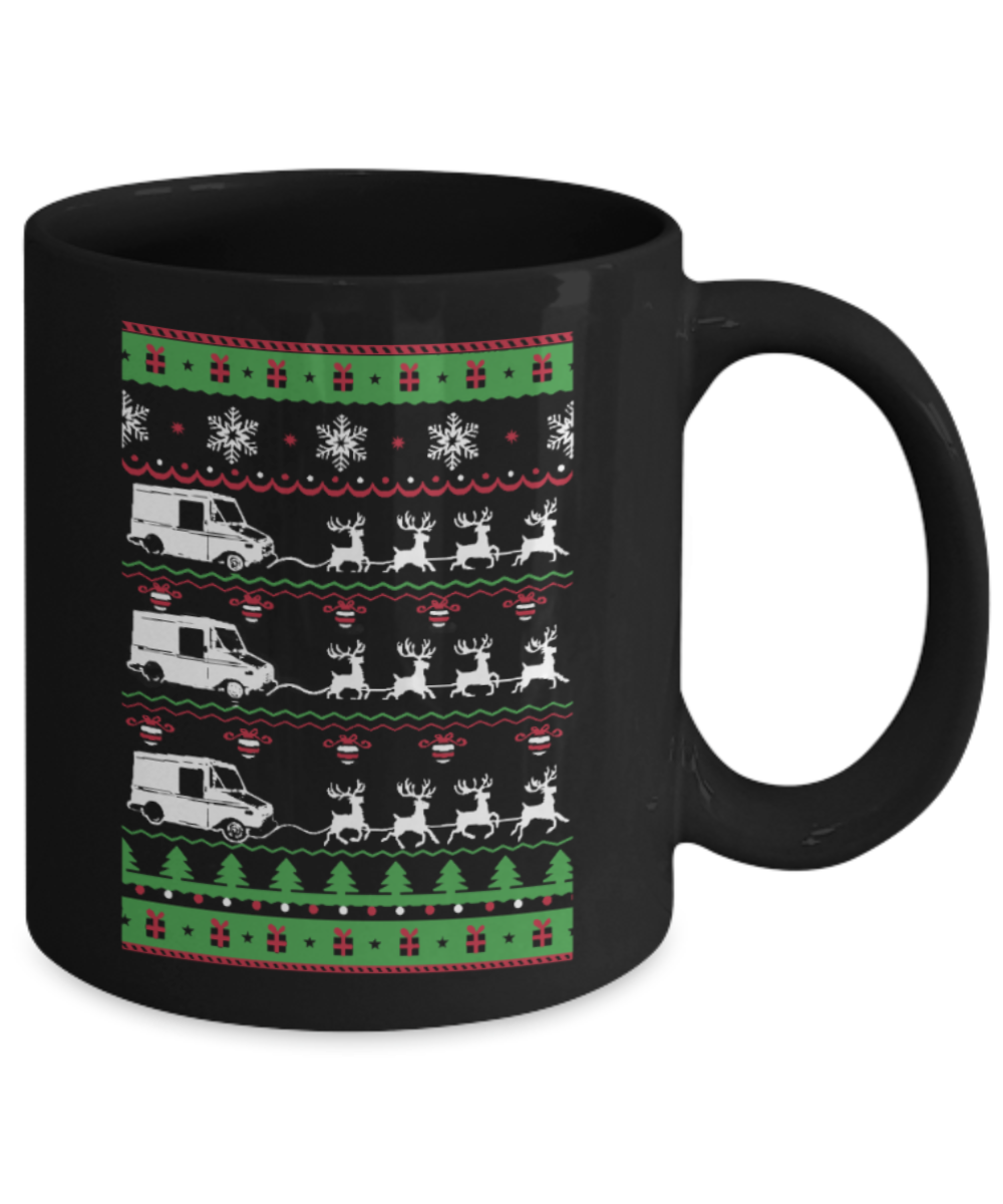 Peets coffee k cups christmas blend , Christmas Trucks - Black Coffee Mug Porcelain Tea Cup 11 oz - Great Gift
