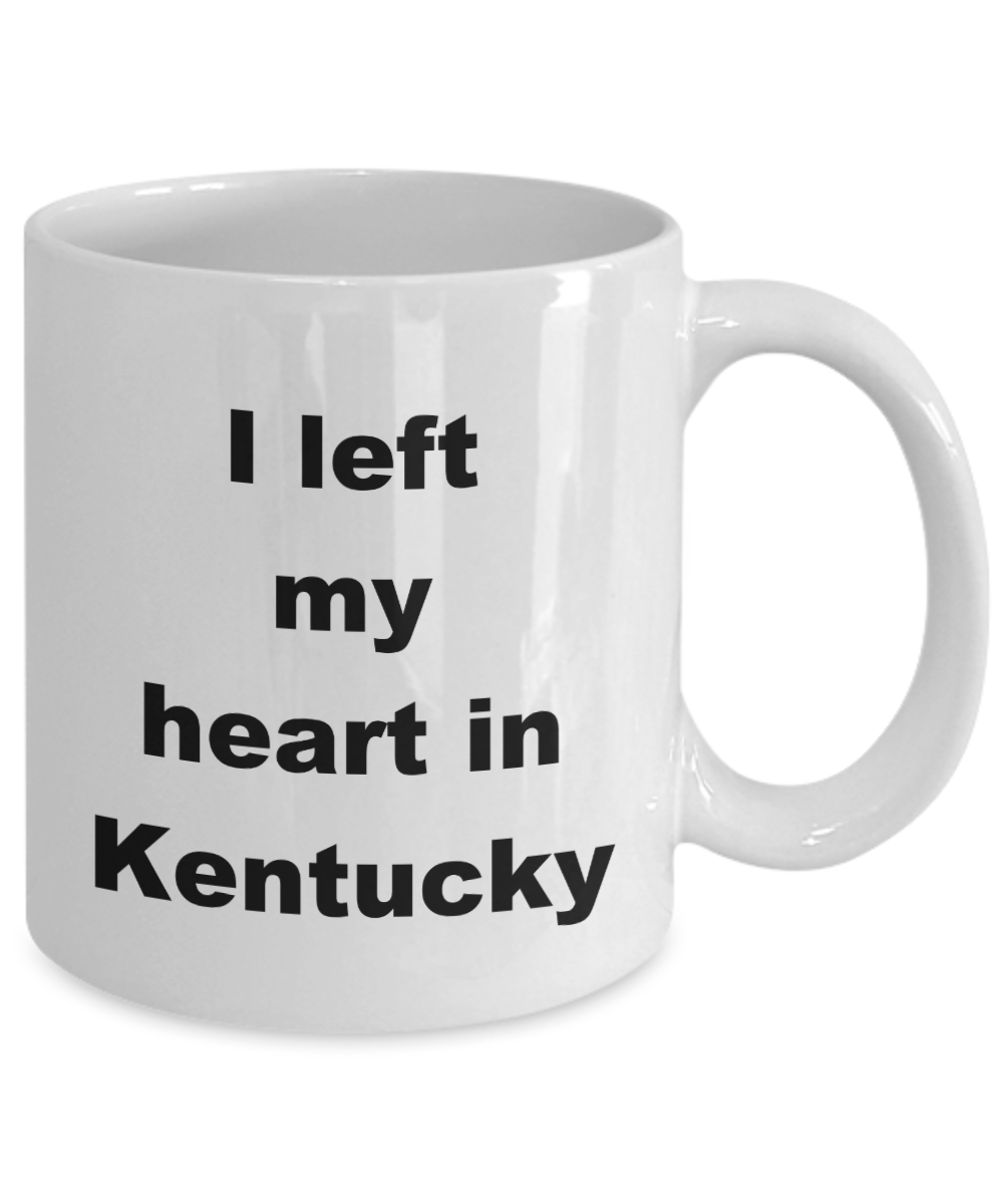 Kentucky Love Souvenir Mug- I left my heart in Kentucky -White Coffee Mug 11 oz