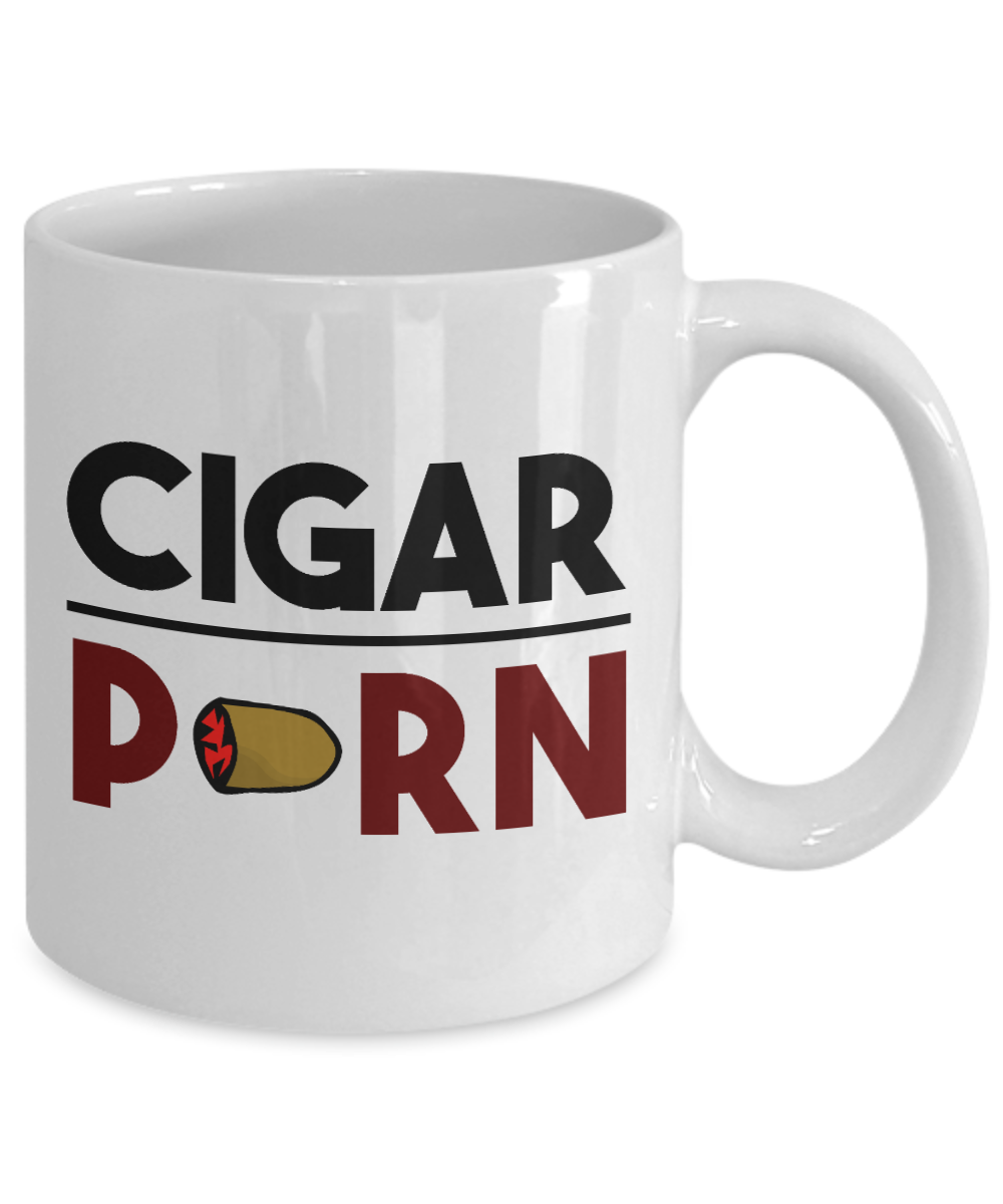 I Smoke Cigar Coffee mug, Cigar Porn -White Porcelain Coffee Mug 11 oz for Husband, Dad, Boyfriend