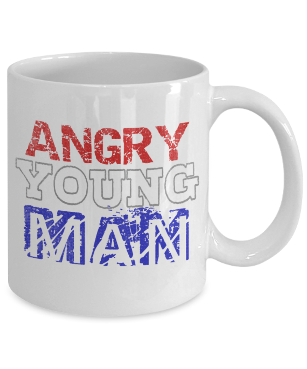 Angry young man - Funny White Porcelain Coffee 11 oz