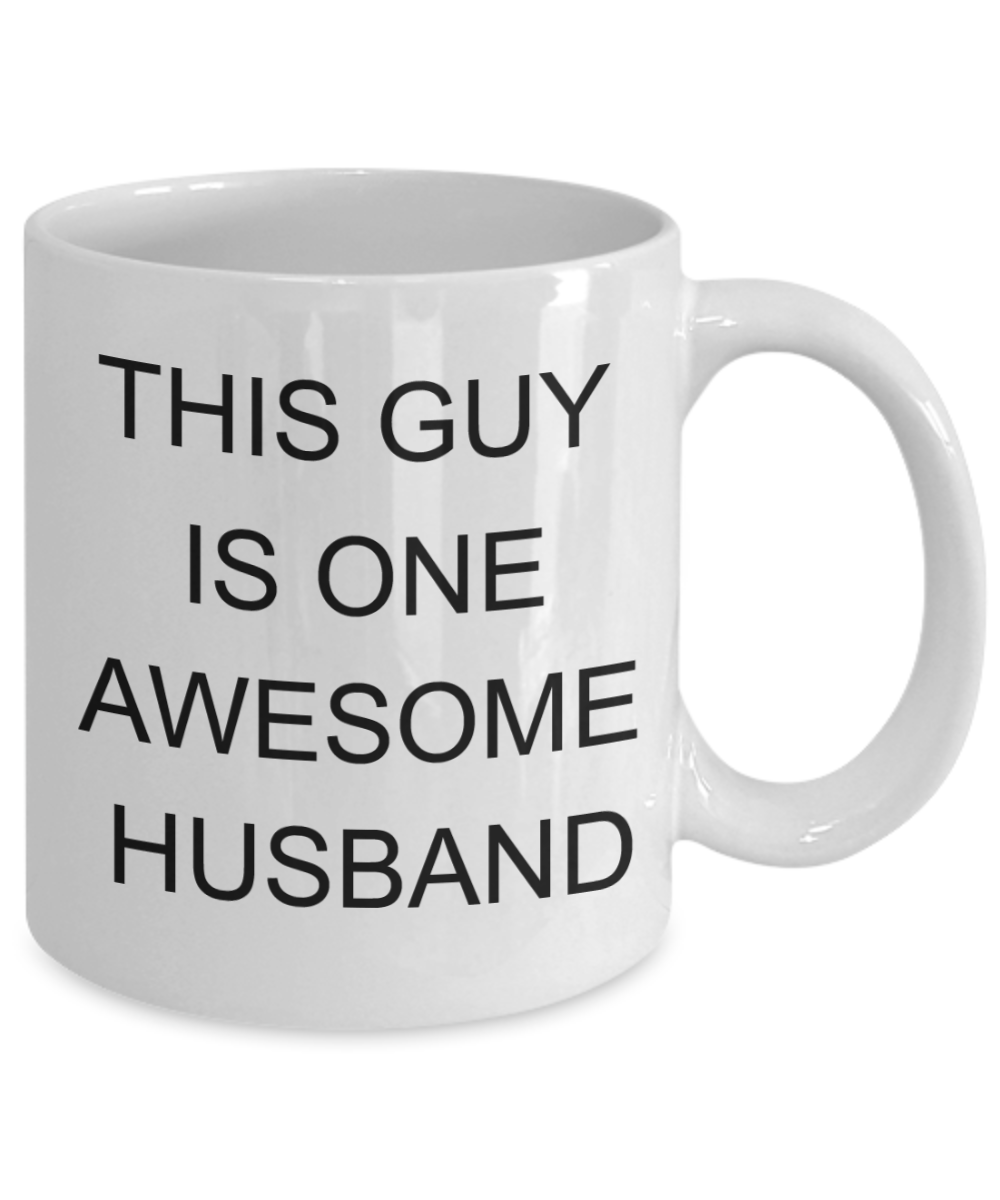 Deadpool mug husband, This guy is one Awesome Husband - White Porcelain Coffee 11 oz