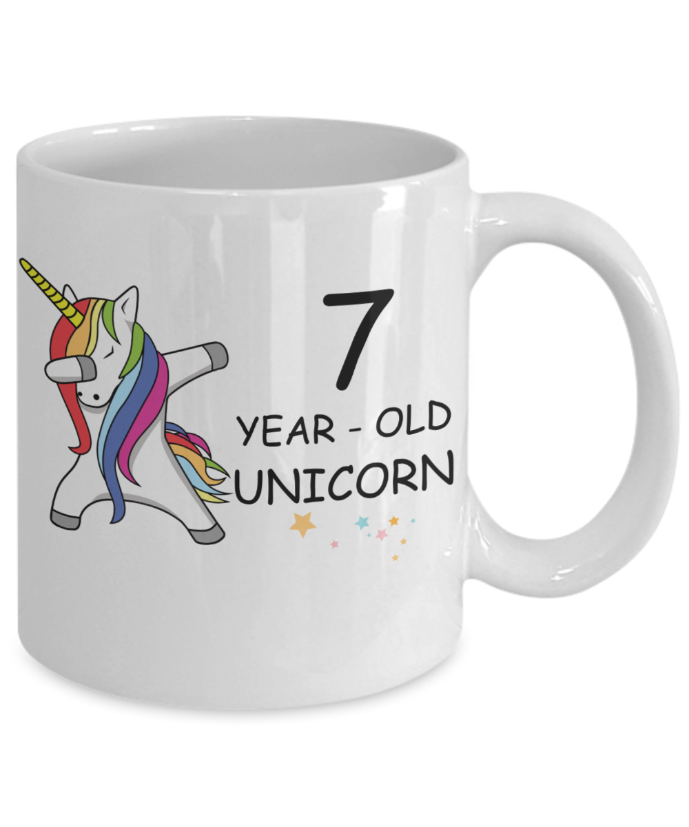 Unicorn Birthday gift 7th Birthday Gift for Women - 7 Year Old Unicorn Dabbing Mug - Funny White Porcelain Coffee 11 oz, 7th Anniversary Bday Gift for Grandma, Mom, Sister, Bestie - Legends are Born In 2013