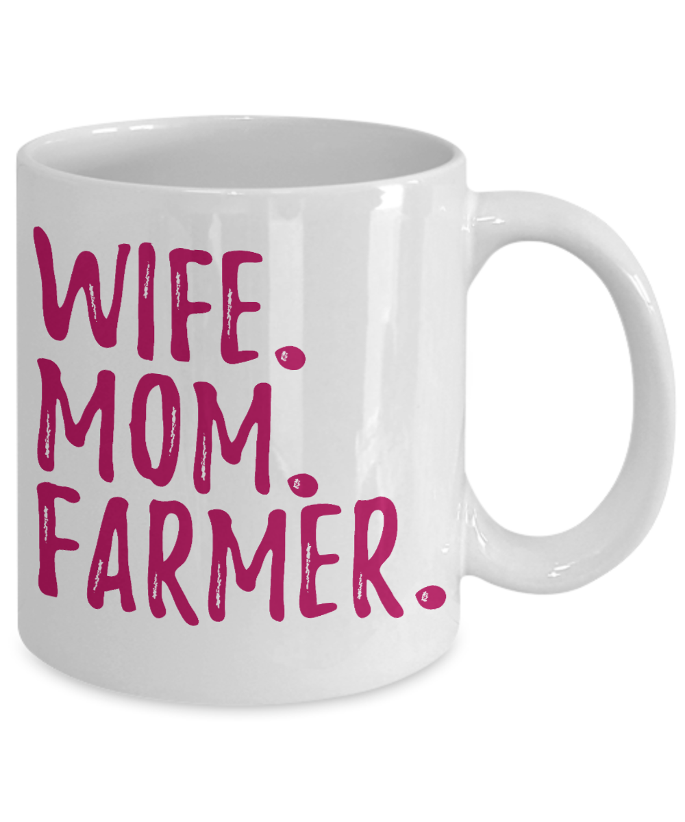 Best Farmer Coffee mug, Wife Mom Farmer-White Porcelain Coffee Mug 11 oz For Farmer, Dad, Mom