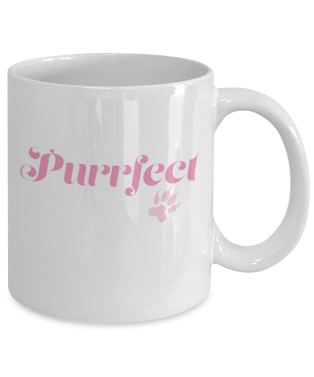 Gift gor dog lovers , Purfeet - White Coffee Mug Porcelain Tea Cup 11 oz - Great Gift