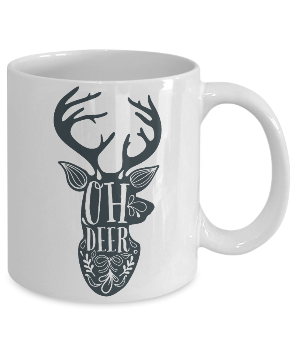 Knightmare before christmas mug - Oh Deer - Funny Christmas Gift Mugs, Christmas Gifts for family Ceramic Cup White, Funny Mugs Gift Ideas 11 Oz
