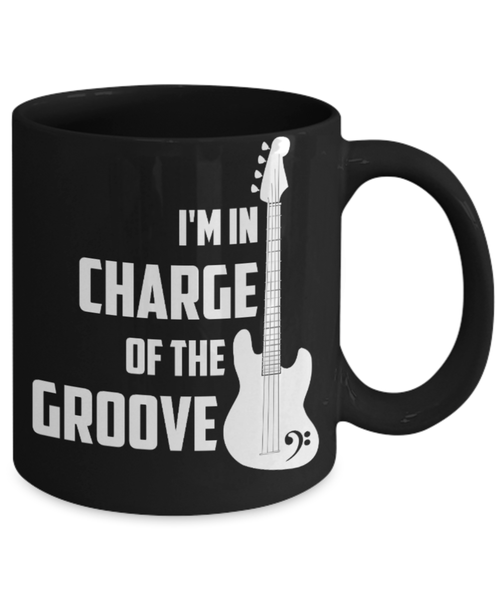 Groove Lovers Mugs , I'm in charge of Groove - Black Coffee Mug Porcelain Tea Cup 11 oz - Great Gift