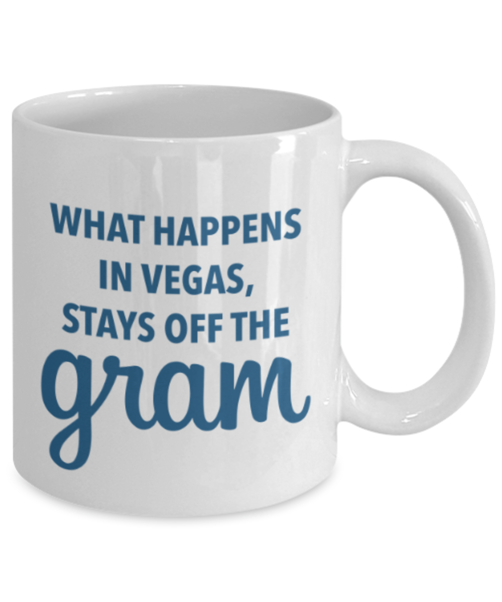 Funny coffee mugs , VegasGram - White Coffee Mug Porcelain Tea Cup 11 oz - Great Gift