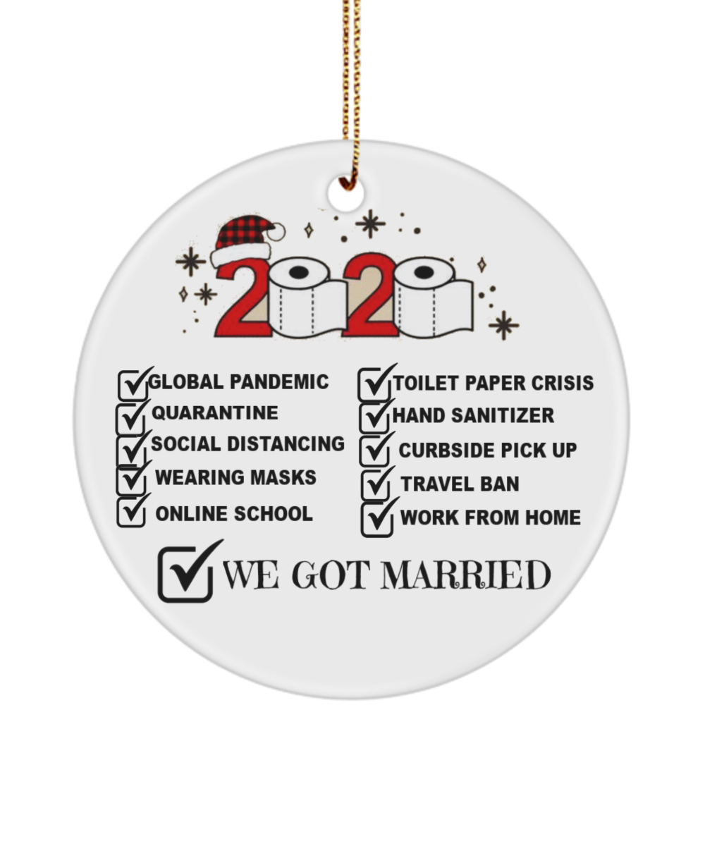 2020 Christmas Ornament we got Married, 2020 Keepsake Ornament, Christmas Ornament Gift, ornament gift