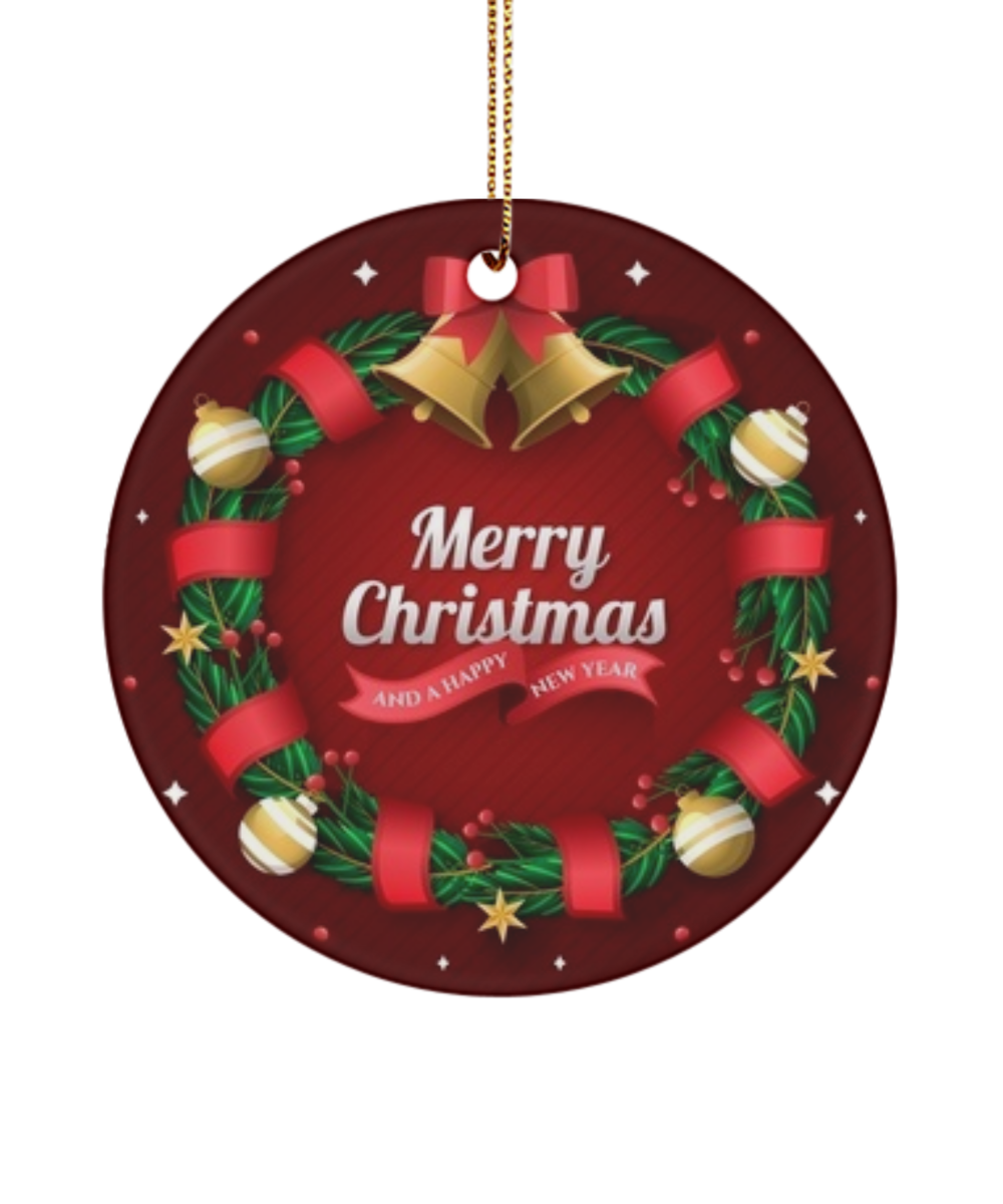 Merry Christmas and Happy New Year 2020 Ornament , xmas Ornament 2020, Christmas Tree Ornament