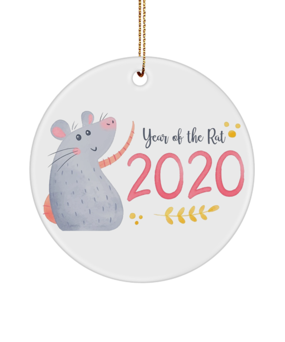 Year of the Rat Ornament - year of the rat 2020 Ornament,christmas ornament,rat ornament