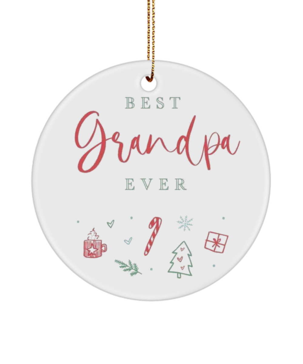 Best Grandpa Ever Ornament - Christmas Ornament for Grandpa, Ornament for Grandpa, From Grandkids, Best Grandpa Ever Ornament, Grandfather Ornament