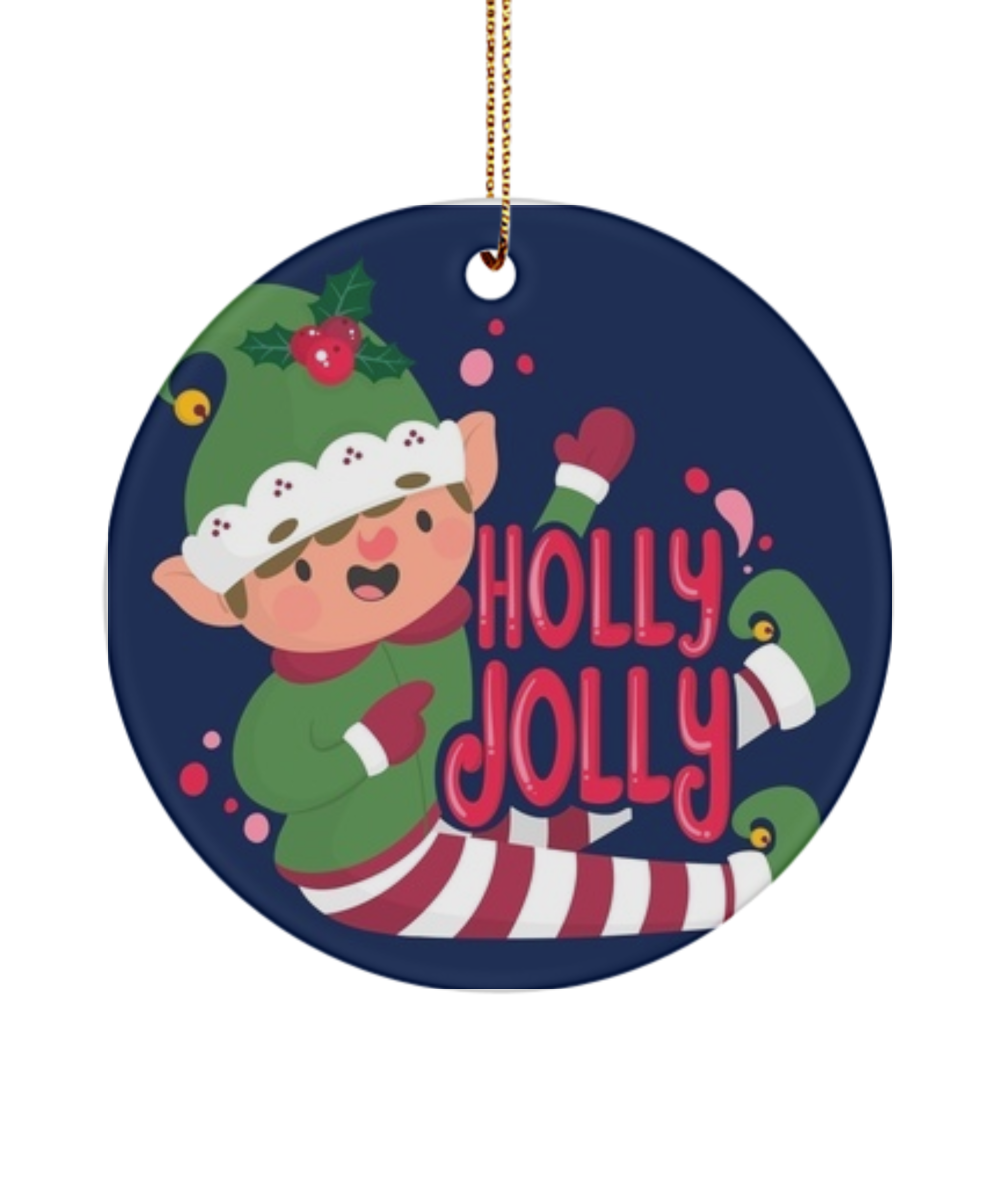 Holly Jolly Christmas Ornament , Holly Jolly Ornament , Christmas Holly Ornament , Christmas Ornament