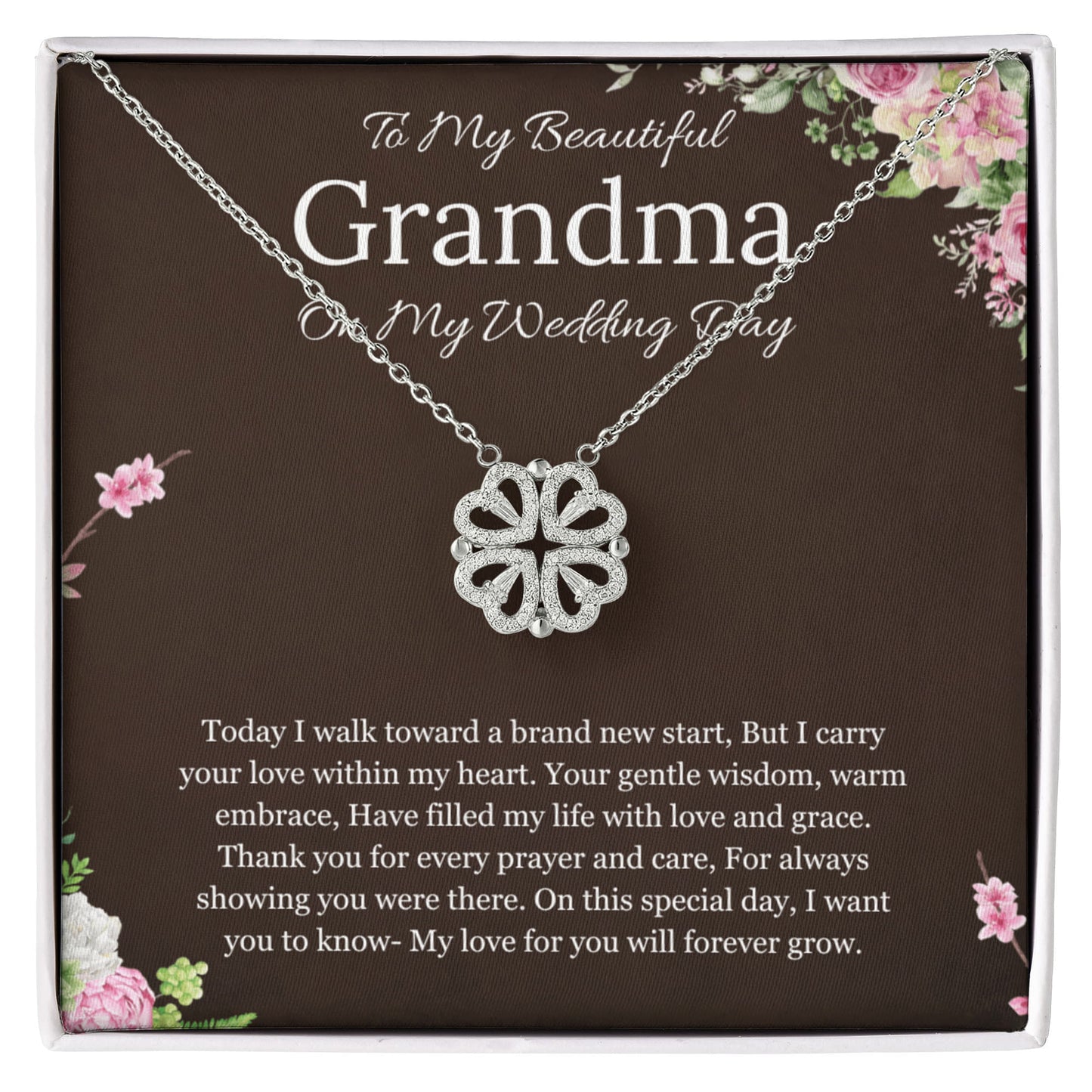 Grandmother of the Bride Gift to Grandma Wedding Gift for Grandma of the Bride Grandmother Wedding Necklace Magnetic Heart Jewelry