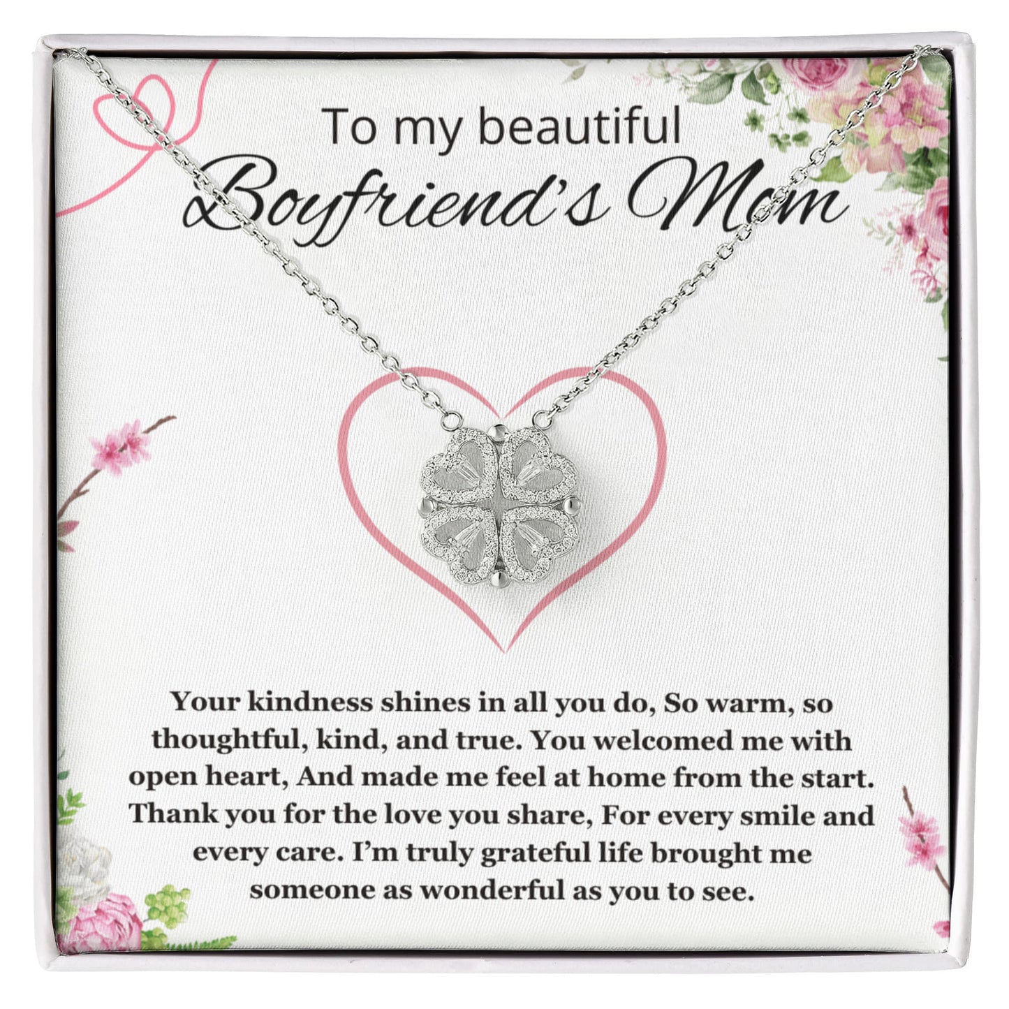 Boyfriends Mom Gift for Boyfriend's Mom, To My Boyfriends Mom Necklace Christmas, Mother's Day Birthday Magnetic Heart Jewelry