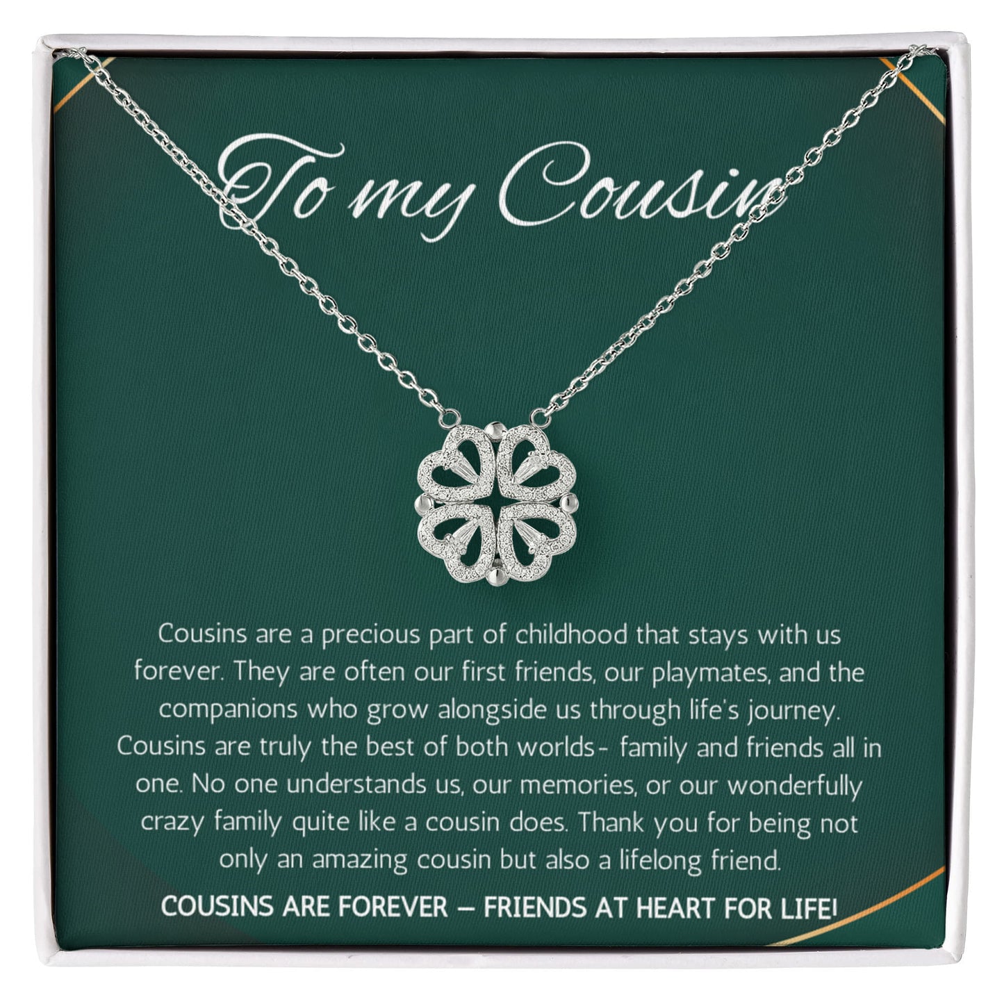 Cousin Gift Necklace, Cousin Best Friend Present, Cousins Christmas, Graduation Birthday, Gift Necklace Magnetic Heart